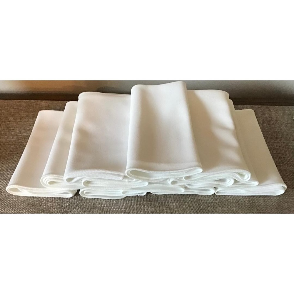 VTG‎ 70's White Cloth Napkins (10) Twill Weave Polyester Linens Classic Elegant